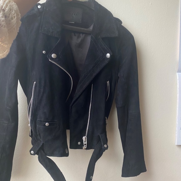 BLANKNYC* Genuine Suede Black Moto Jacket - Picture 2 of 7